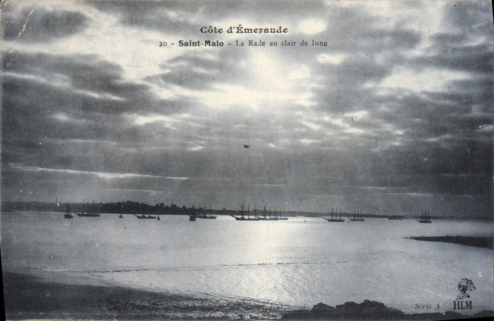 CPA Cote d'Emeraude Saint Malo La Rade au clair de lune 