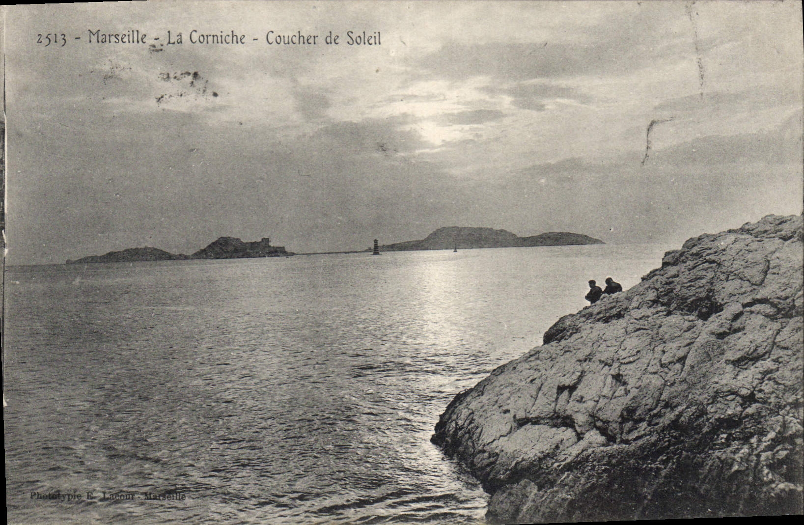 CPA Marseille La Corniche Coucher de Soleil