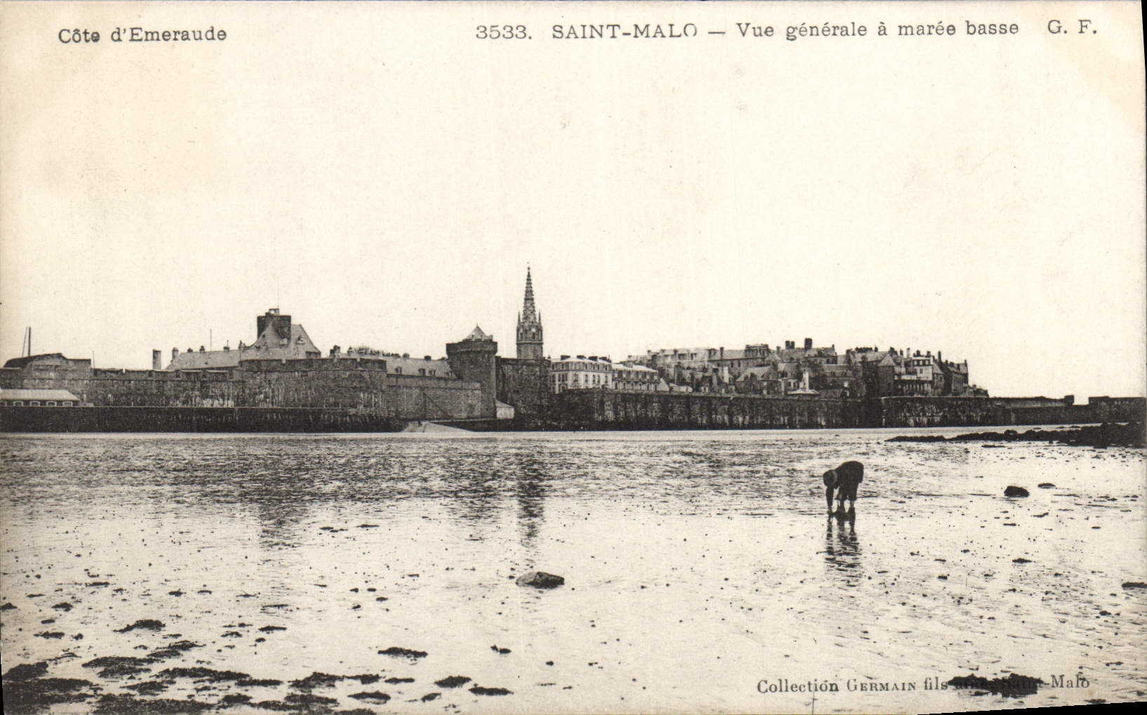 CPA Cote d'Emeraude Saint Malo Vue generale a maree basse 