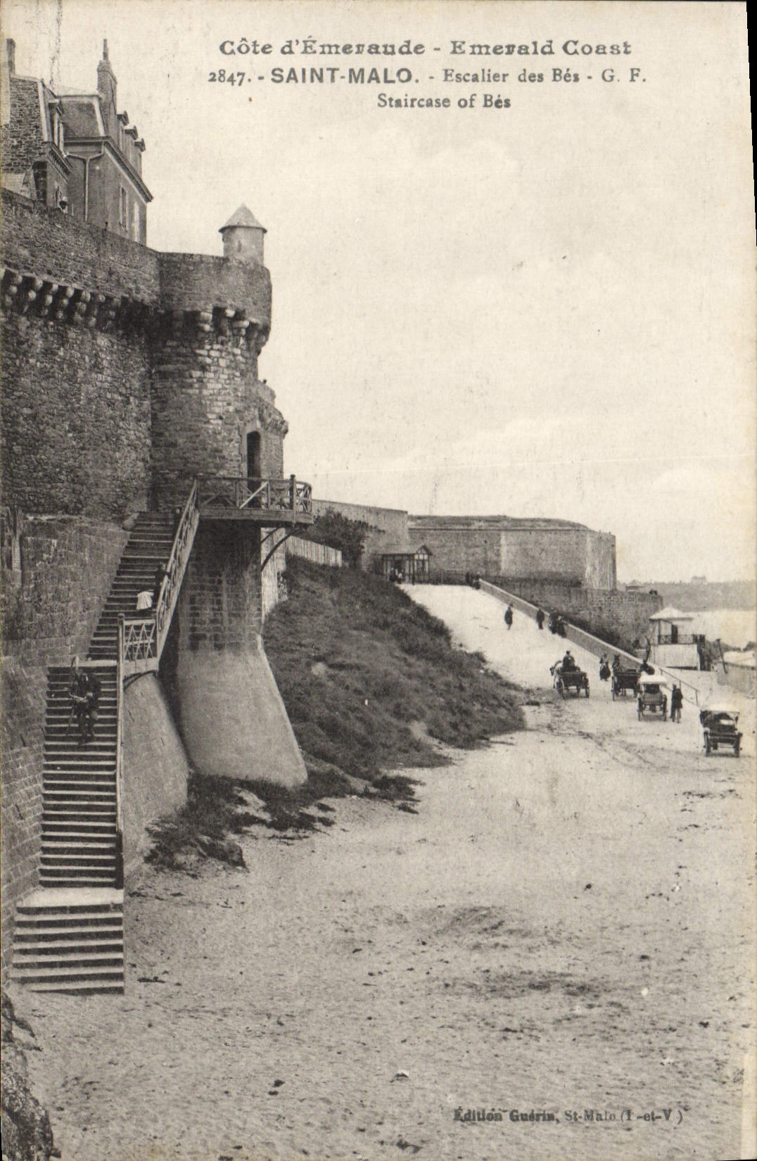 CPA Cote d'Emeraude Emerald Coast Saint Malo Escalier des Bes Staircase of Bes 