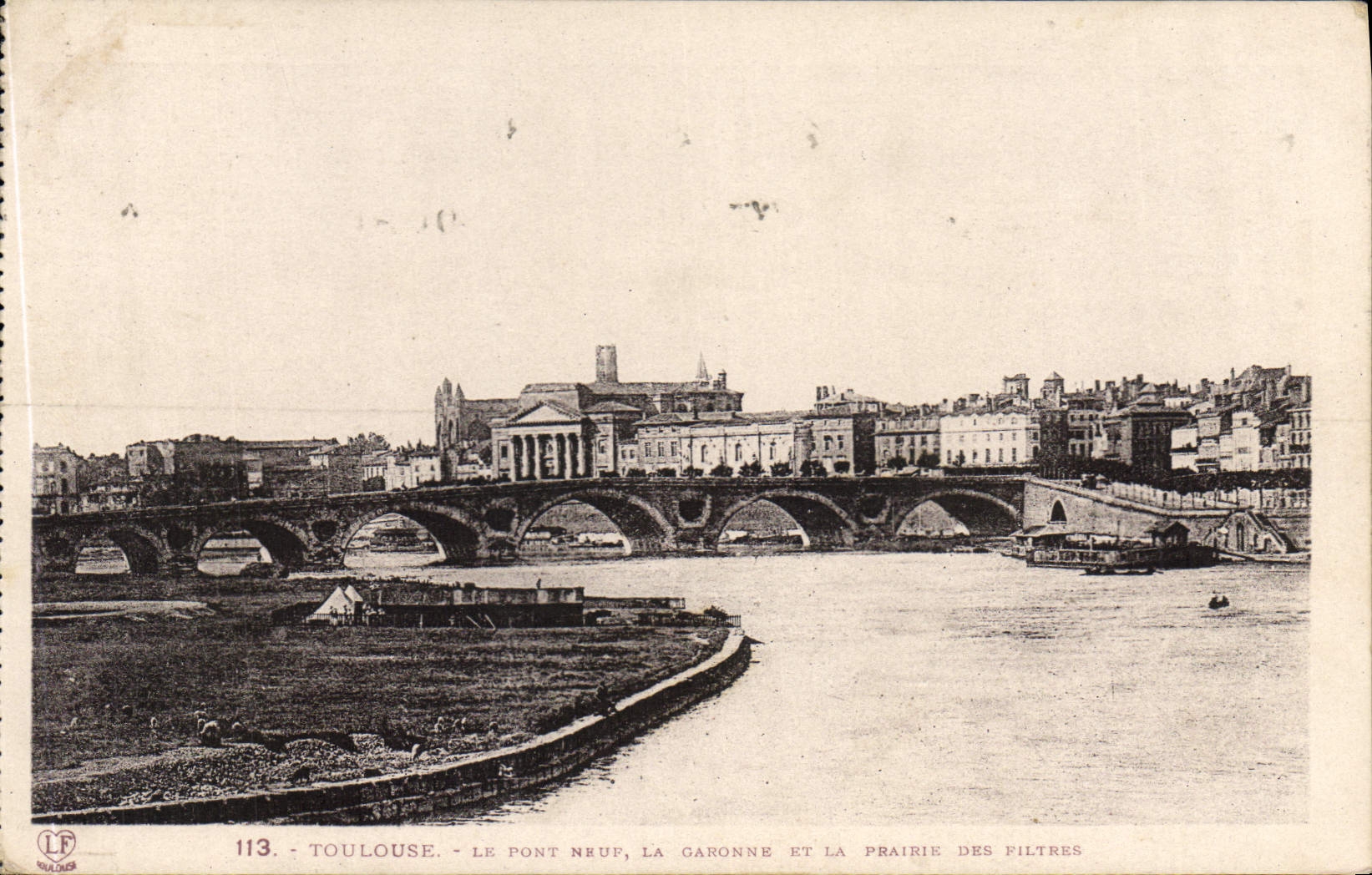 CPA Toulouse Le Pont Neuf La Gabonne et la Prairie des Filtres 