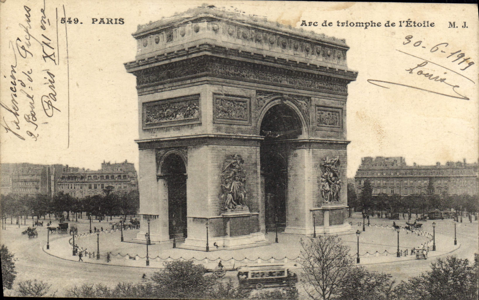 CPA Paris Arc de Triomphe de l'Etoile 
