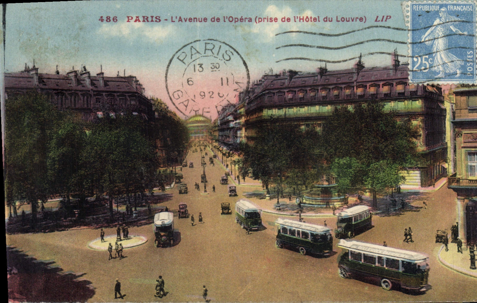 CPA Paris L'Avenue de l'Opera prise de l'Hotel du Louvre