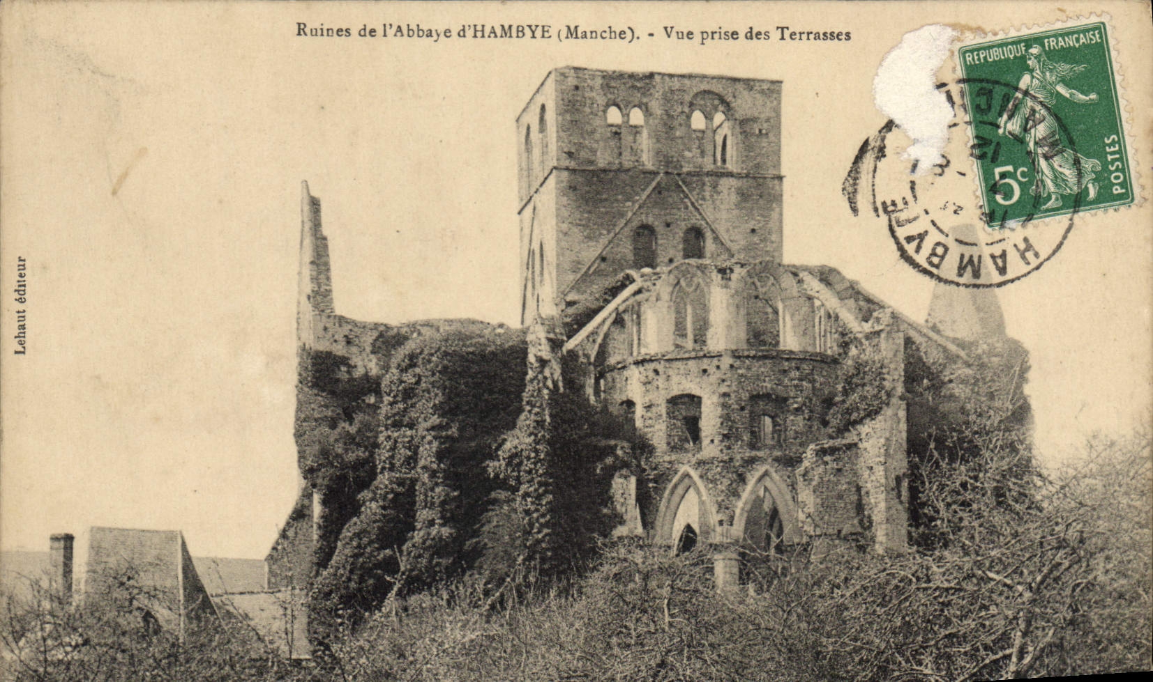 CPA Ruines de l'Abbaye d'Hambye Manche Vue prise des Terrasses