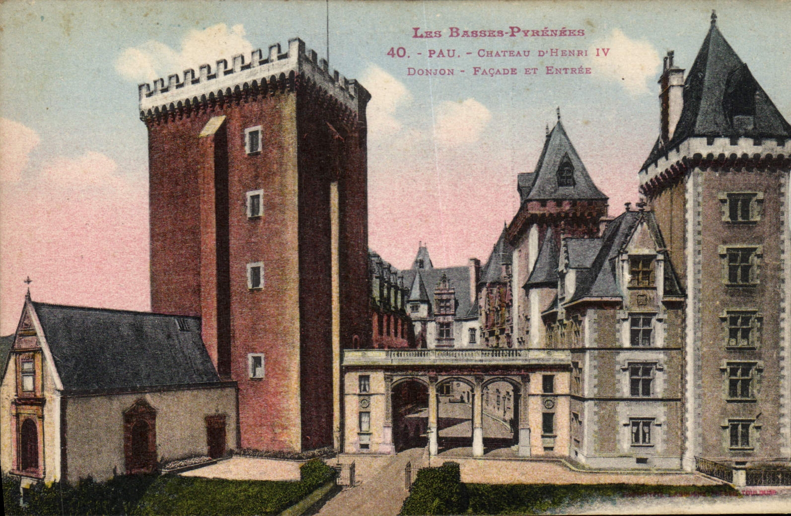 CPA Pau Chateau d Henri IV Donjon Facade St Entree