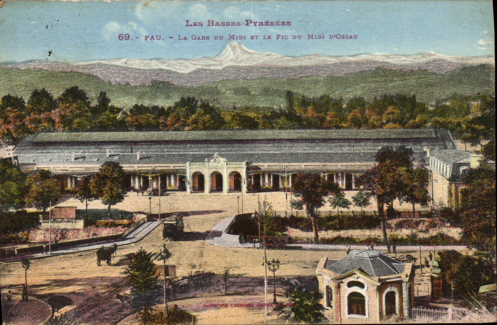 CPA Pau La Gare du Midi et le Pic du Midi d'Ossau