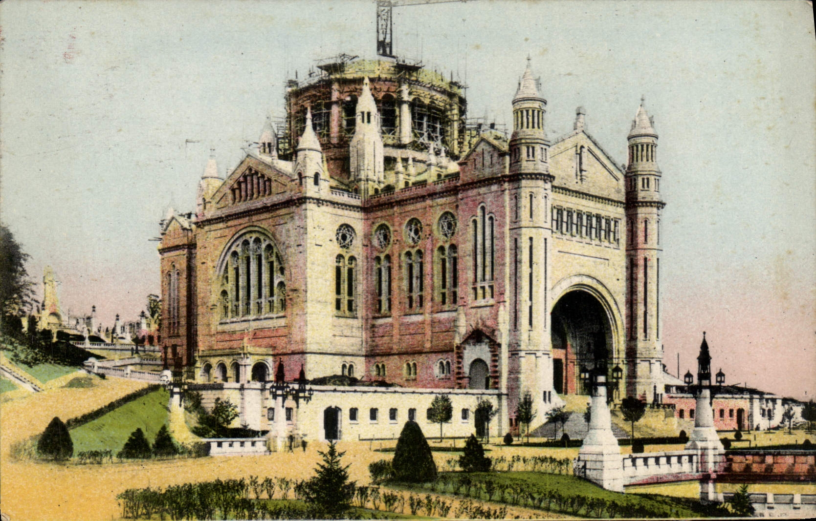 CPA Lisieux La Basilique Etat actuel des travaux
