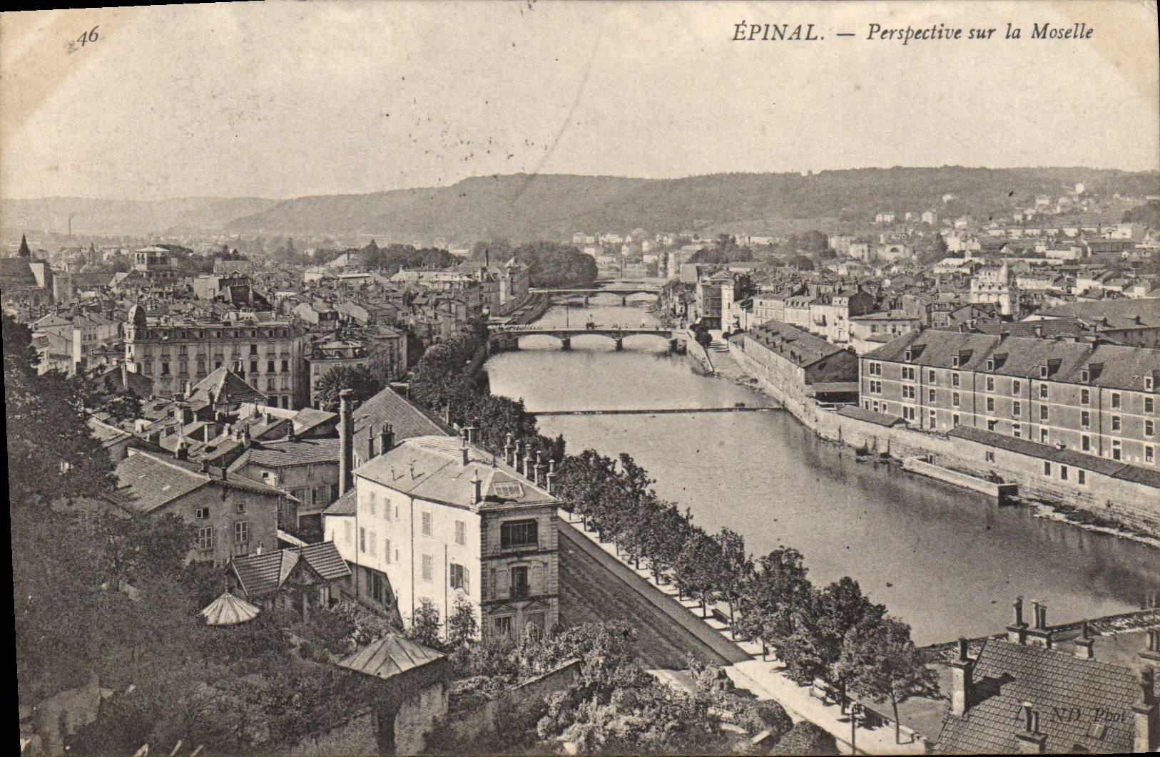 CPA Epinal Perspective sur la Moselle 