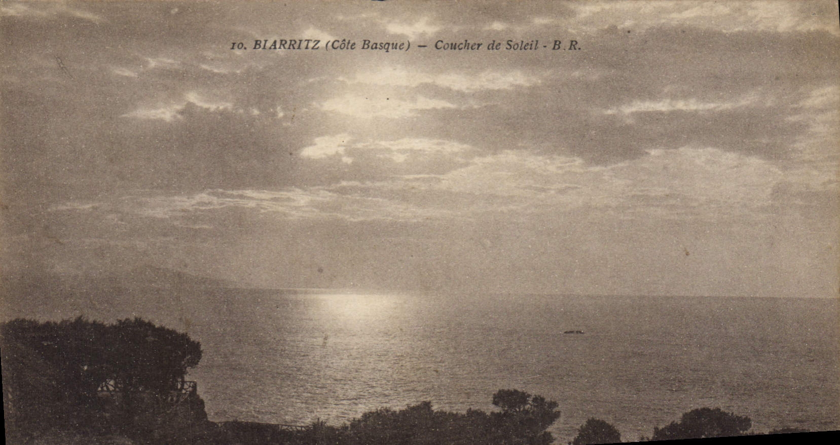 CPA Biarritz Cote Basques Coucher de Soleil