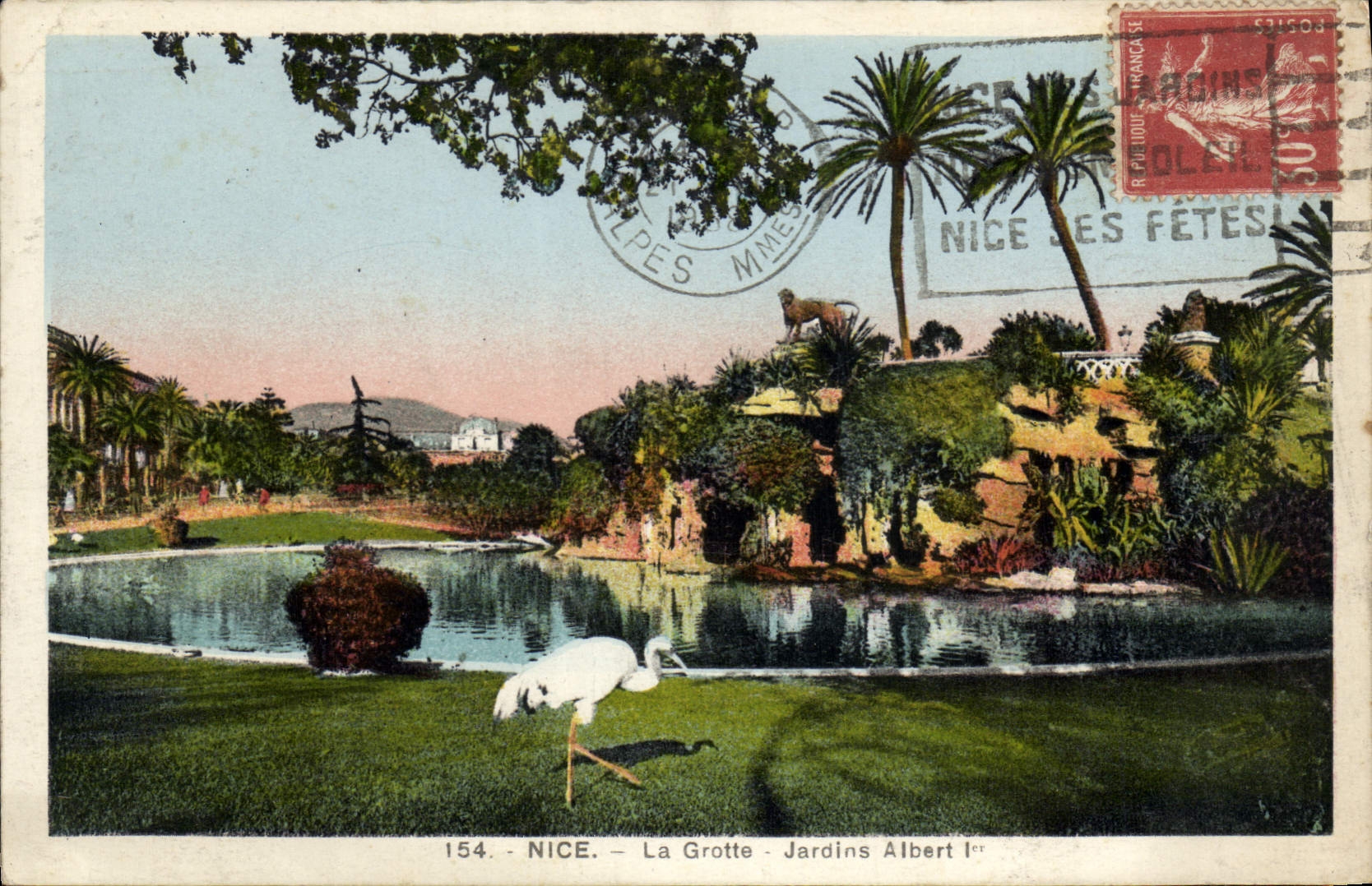 CPA Nice La Grotte Jardins Albert