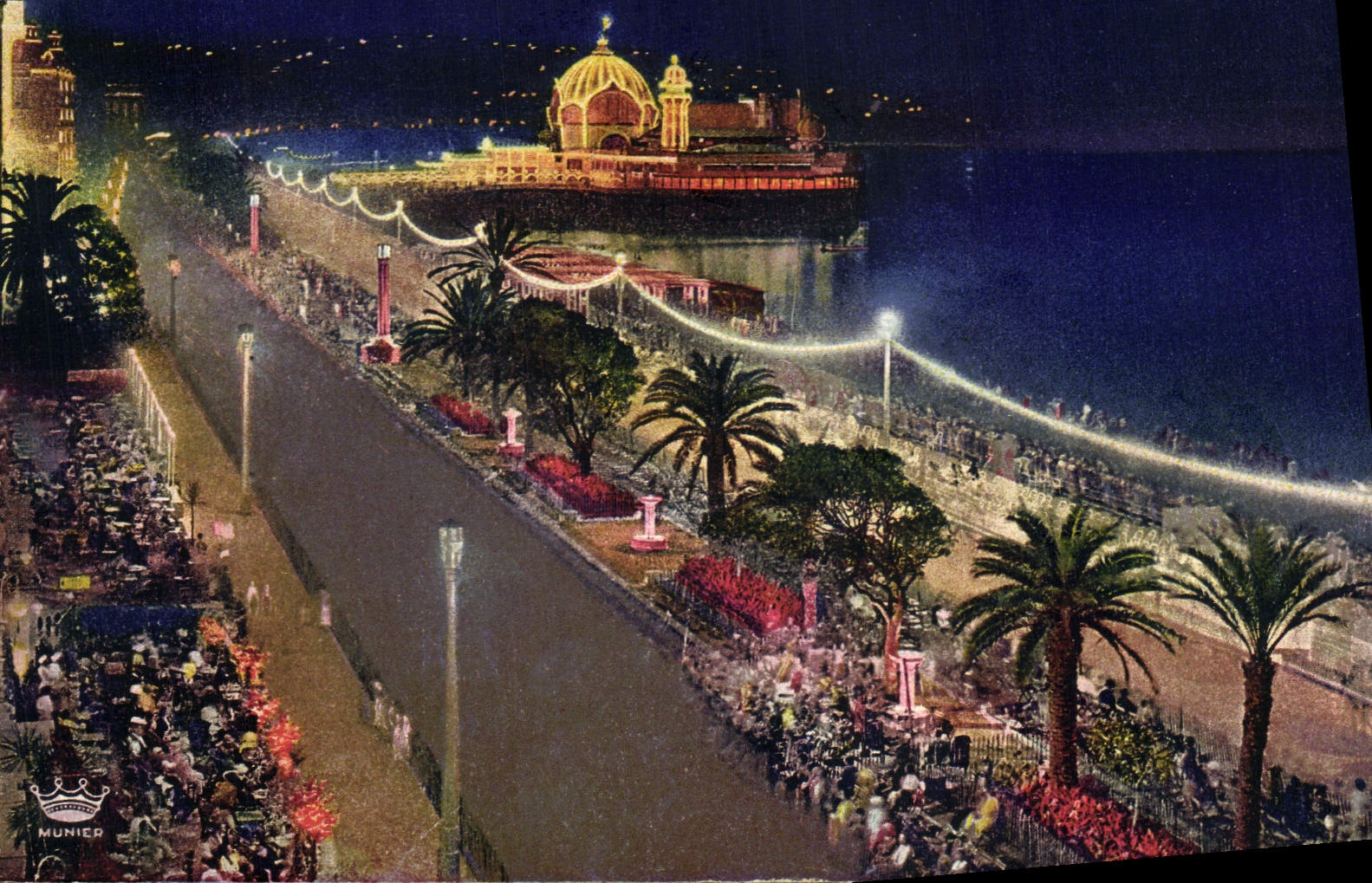 CPA Nice Feerie Nocturne Promenade des Anglais et Jetee Promenade 