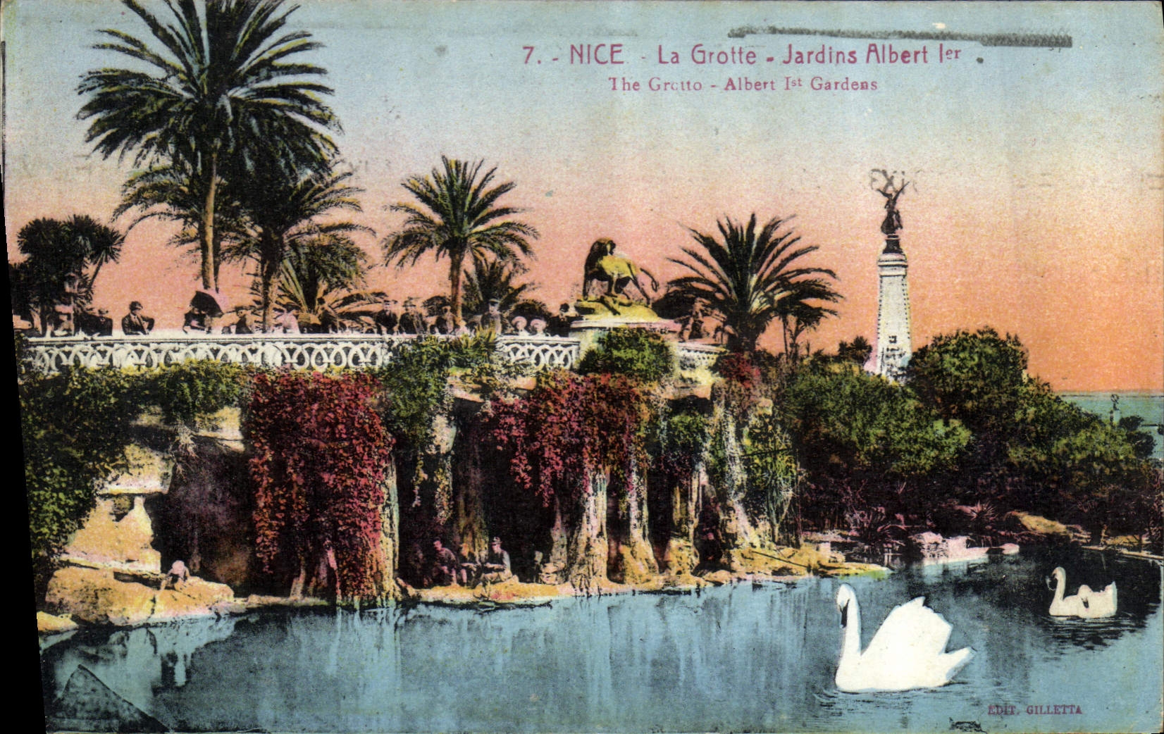 CPA Nice La Grotte Jardins Albert