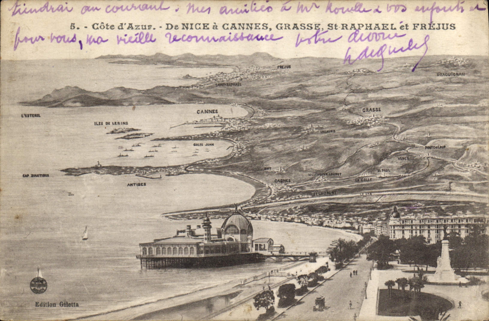 CPA Cote d'Azur De Nice a Cannes Grasse St Raphael et Frejus 