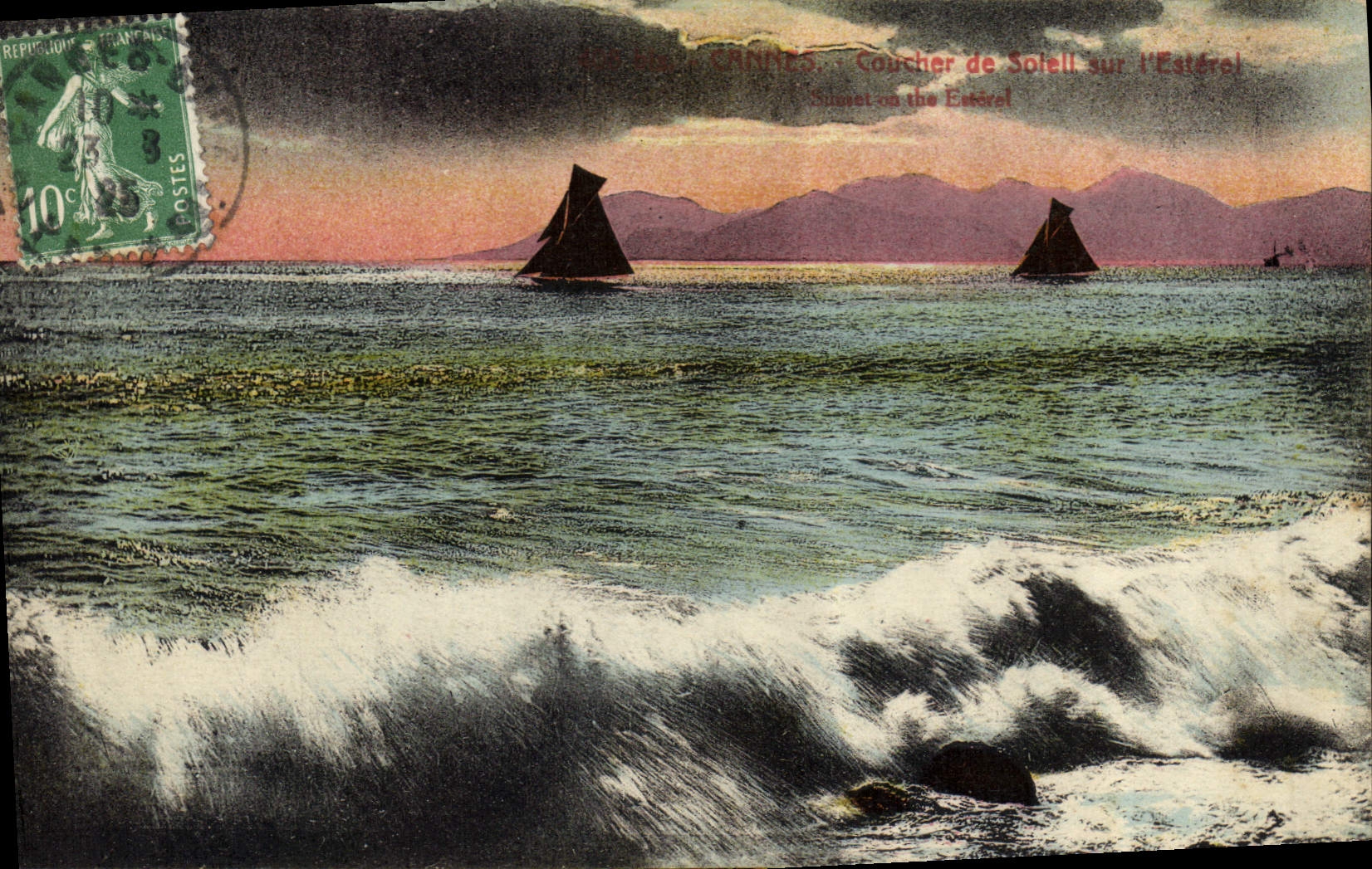 CPA Cannes Coucher de Soleil 