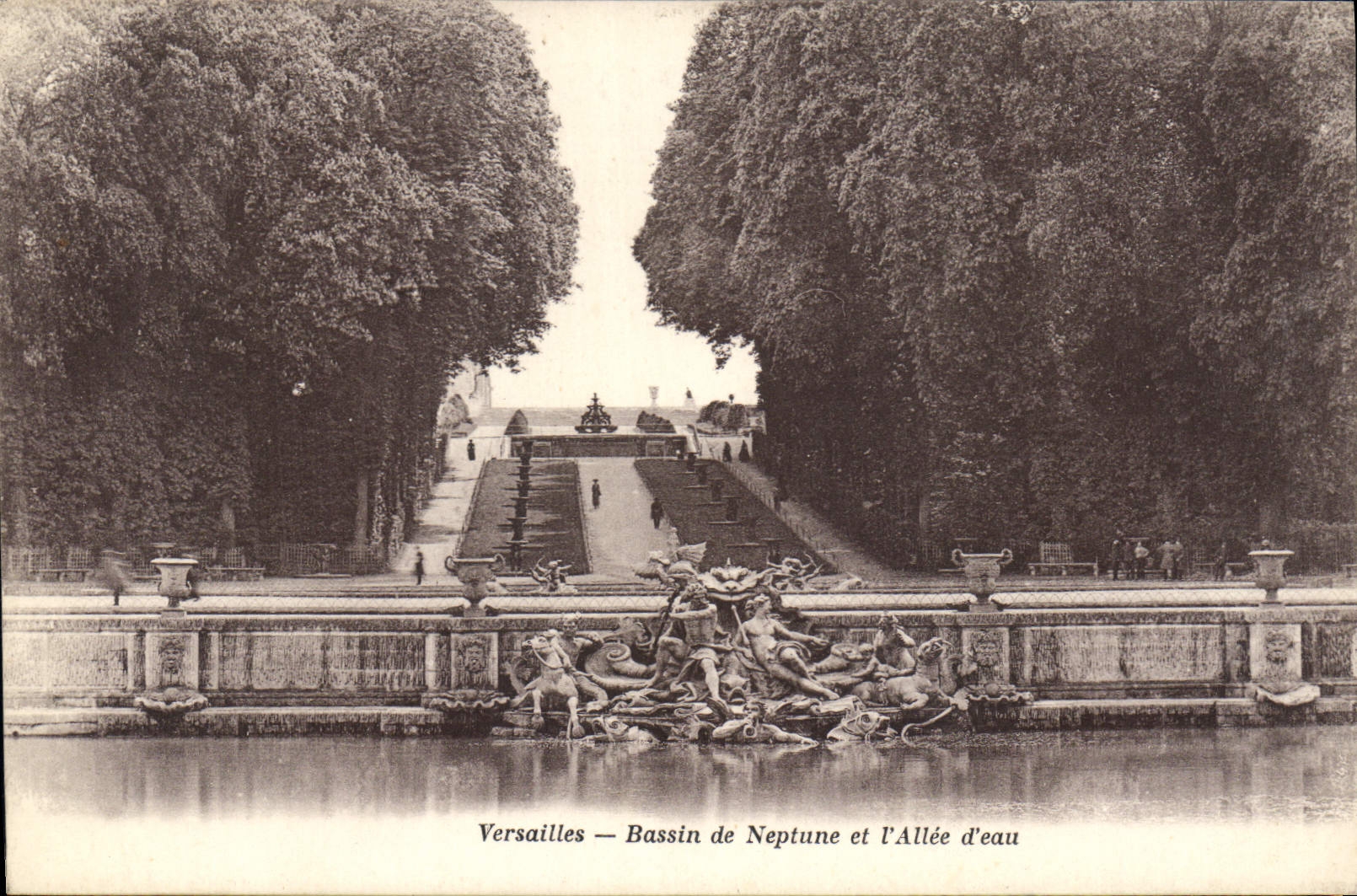 CPA Versailles Bassin de Neptune et l'Allee d'eau 