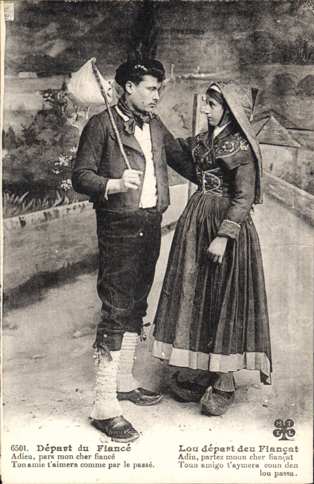 CPA Depart du Fiance Adieu pars mon cher fiance Folklore