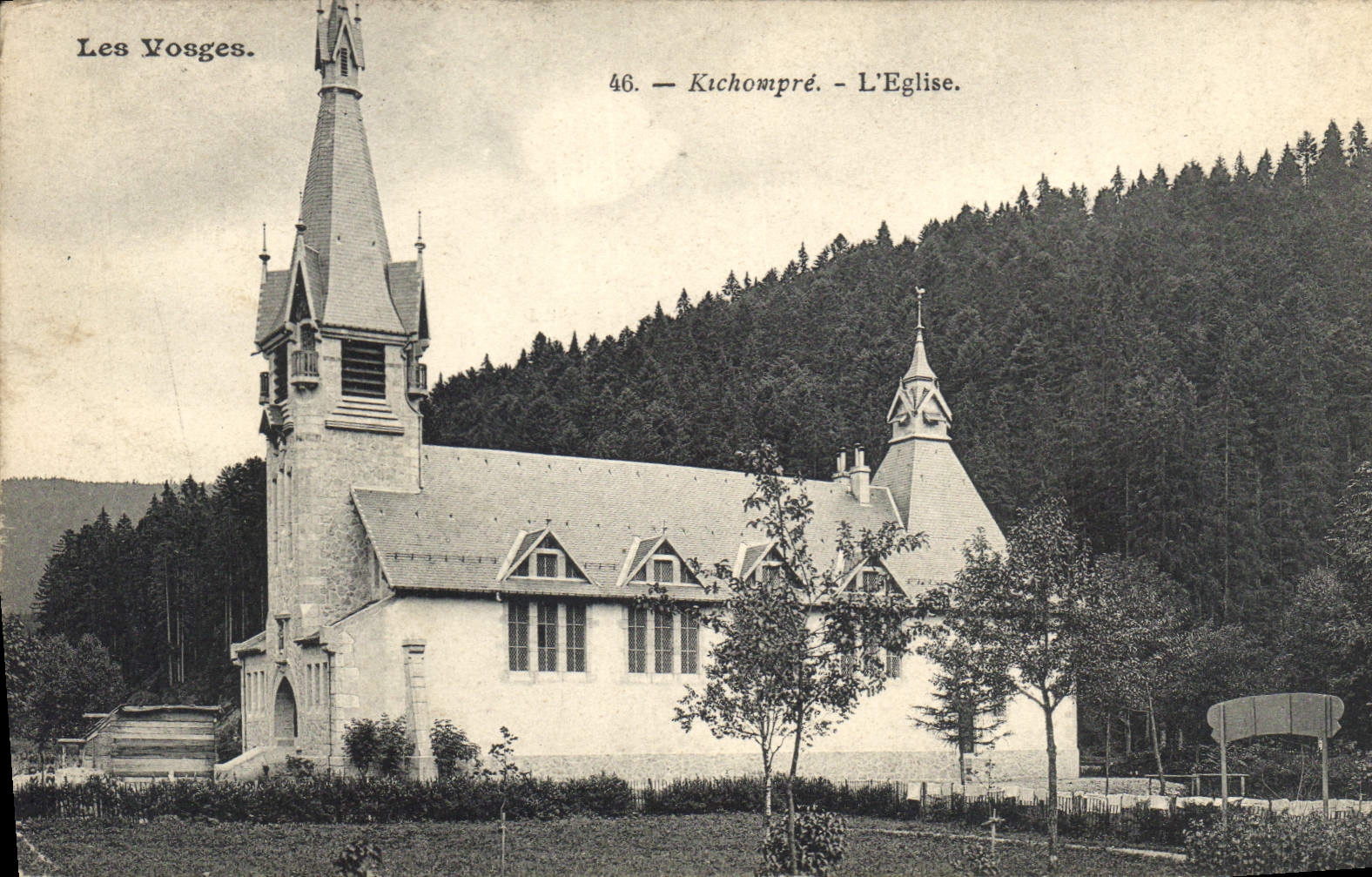 CPA Les Vosges Kichompre L'Eglise