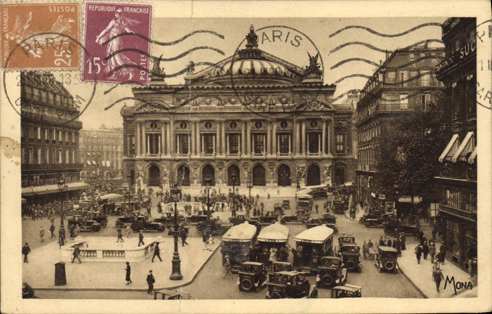 CPA Les Petits Tableaux de Paris La Place de l'Opera