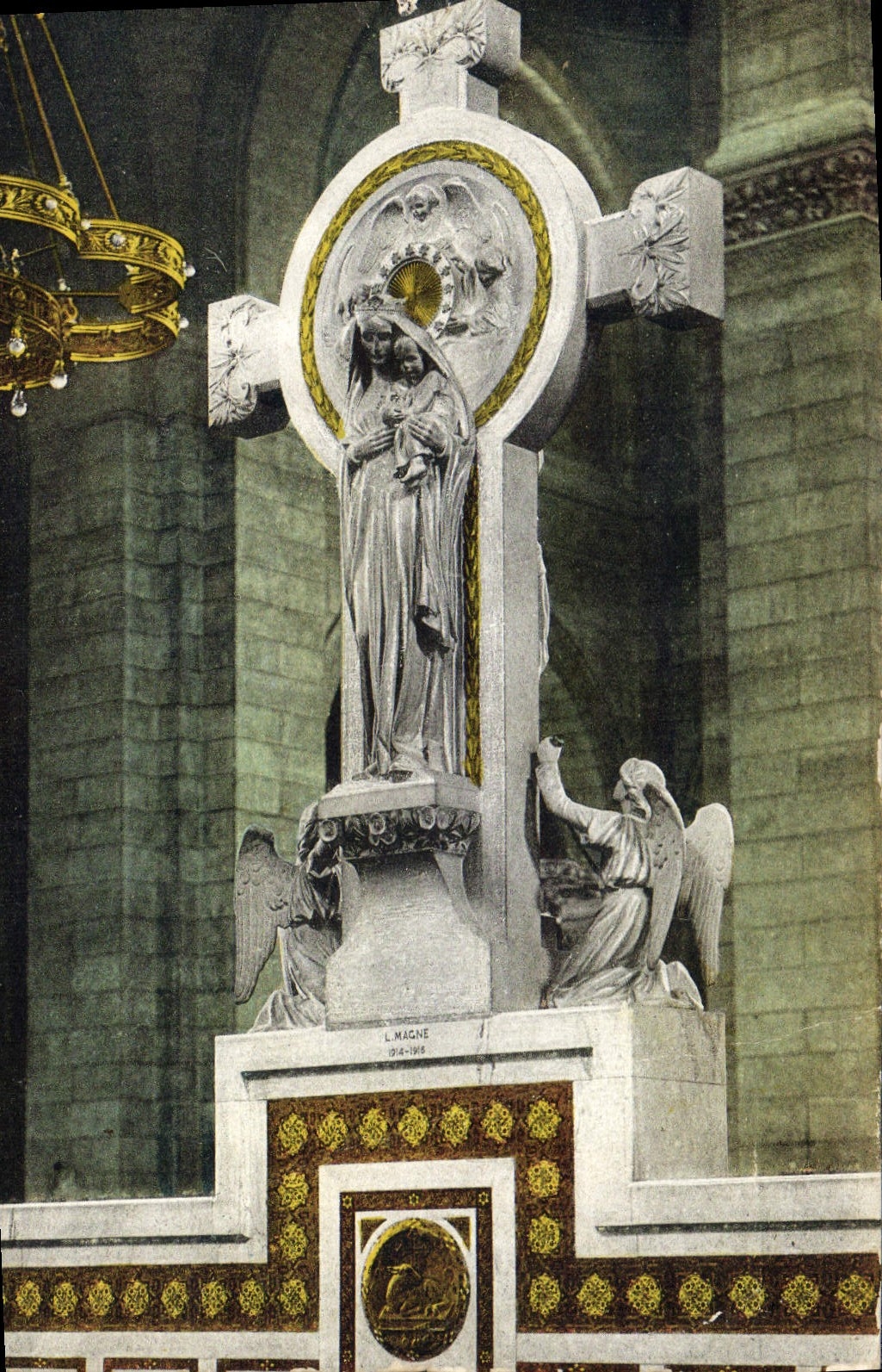 CPA Paris La Basilique du Sacre Coeur de Montmartre La Vierge du banc d'ceuvre par Hippolyte Lefeure