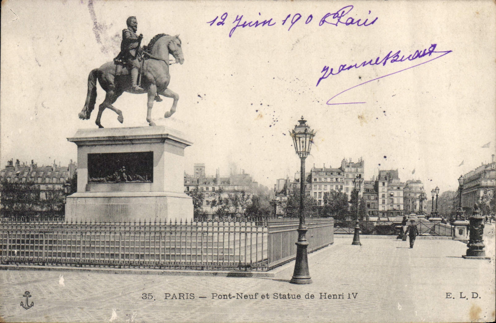 CPA Paris Pont Neuf et Statue de Henri IV 