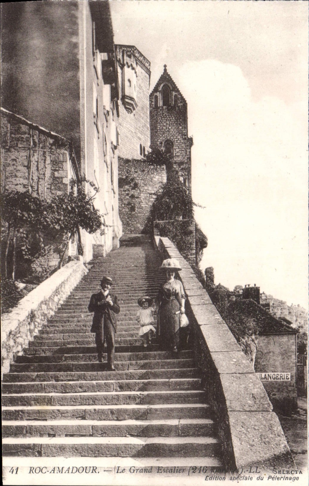 CPA Roc Amadour Le Grand Escalier 