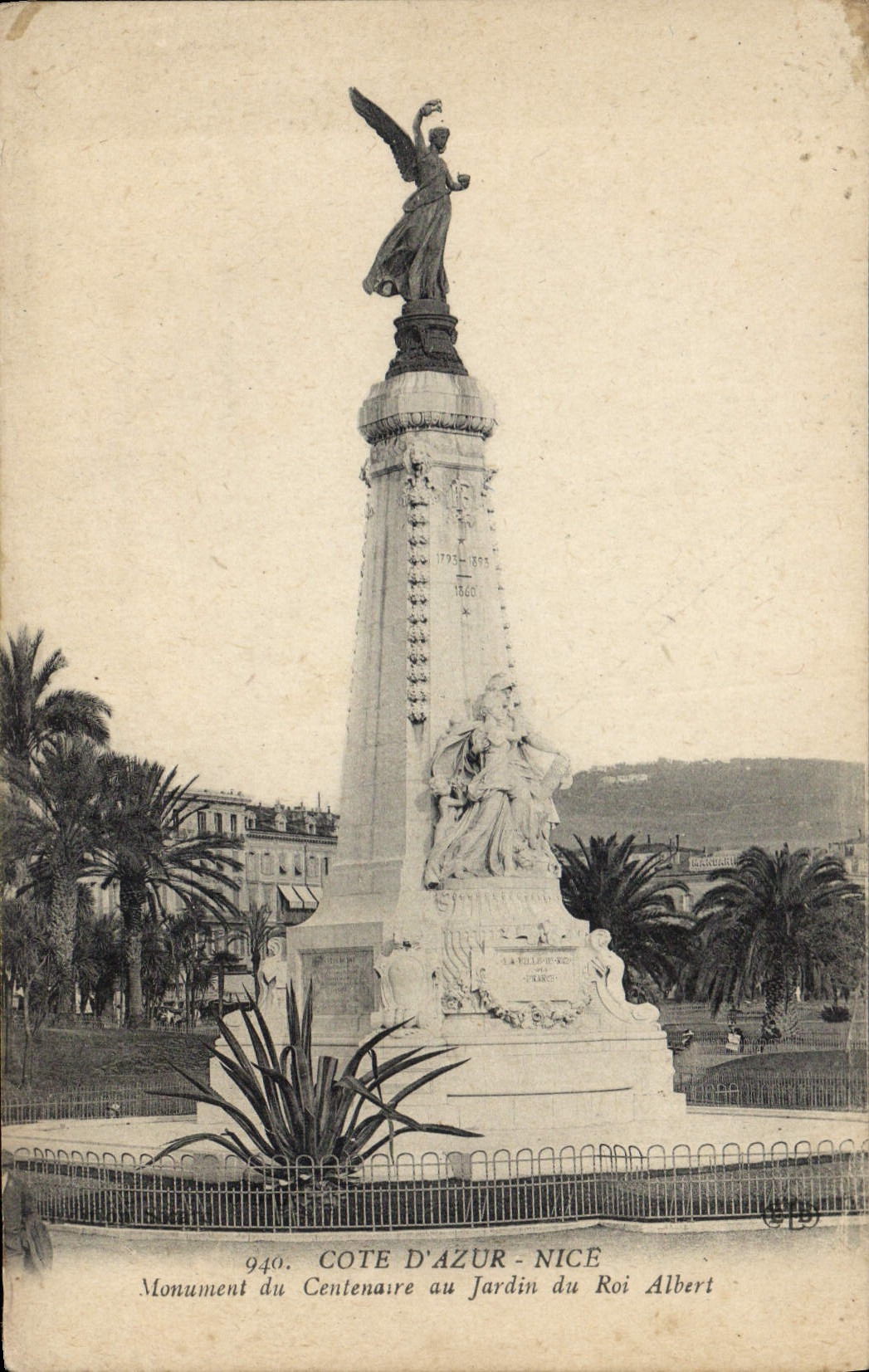 CPA Cote d'Azur Nice Monument du Centenaire au Jardin du Roi Albert 