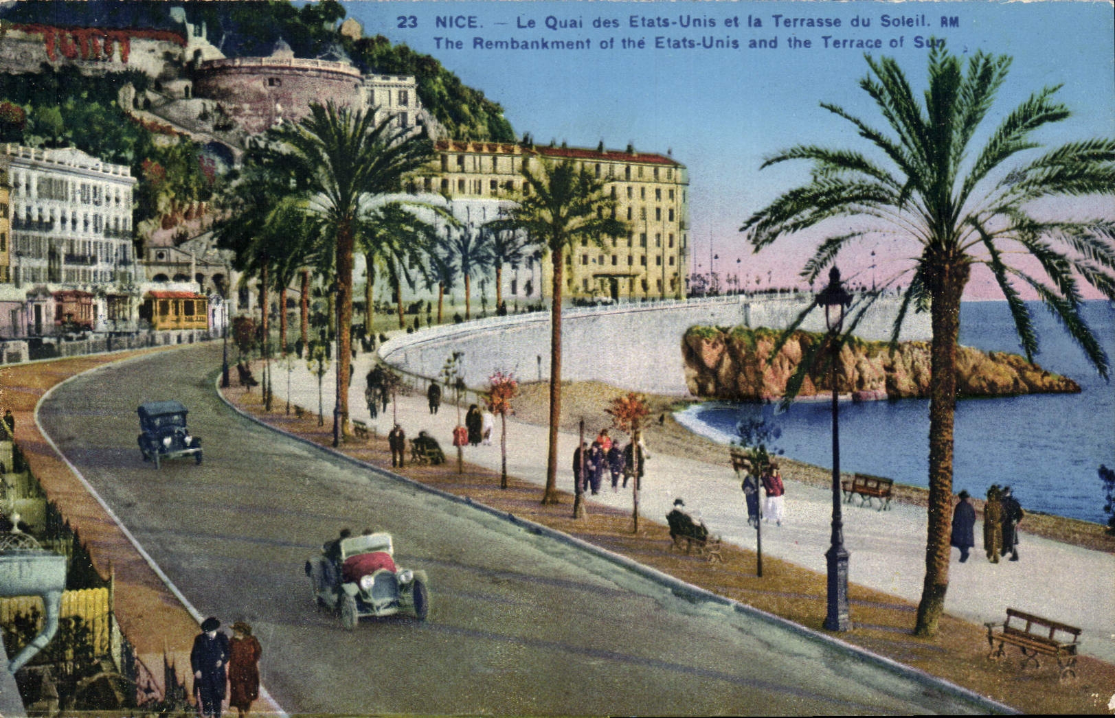 CPA Nice Le Quai des Etats Unis et la Terrasse du Soleil 