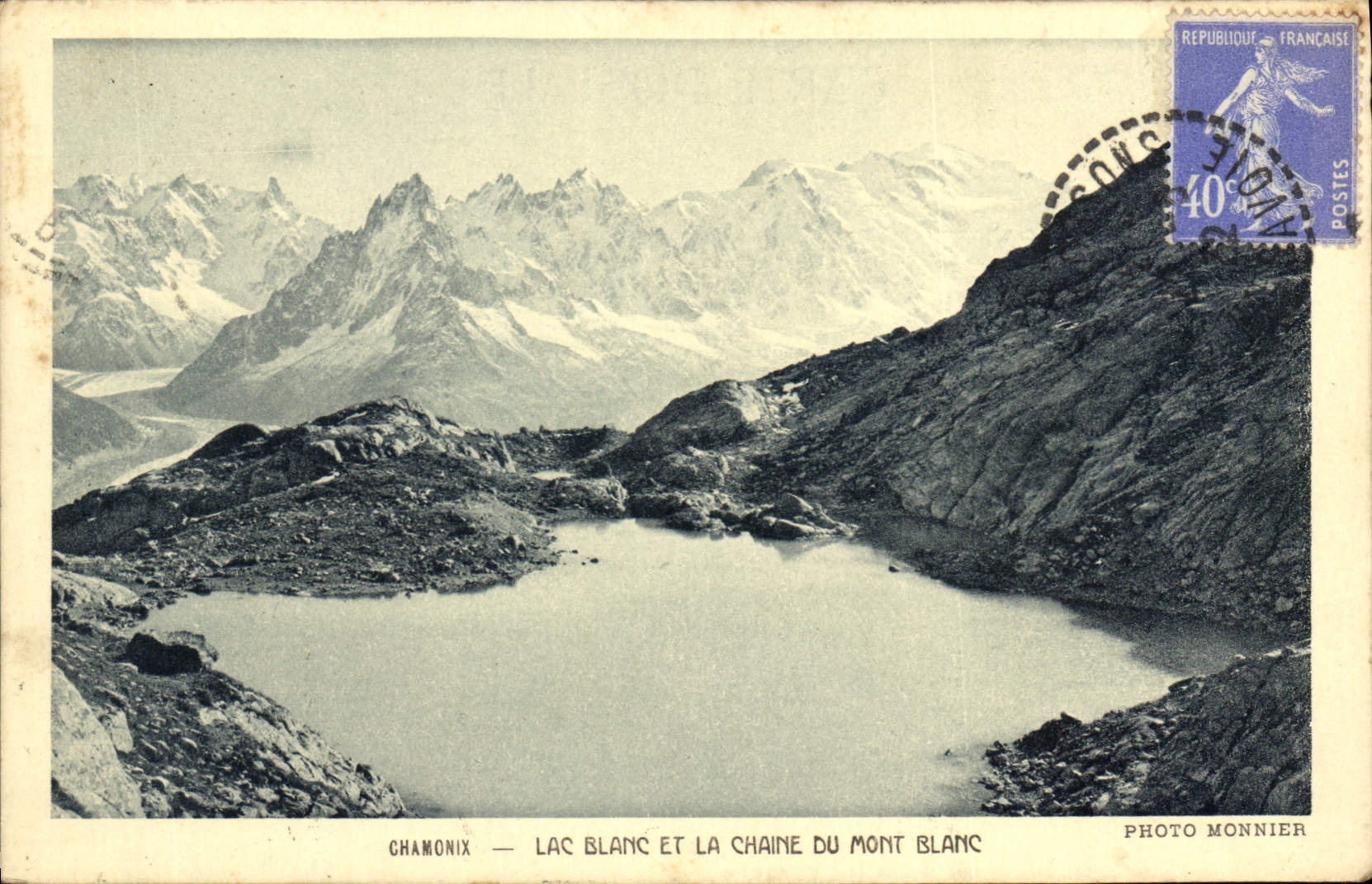 CPA Chamonix Lac Blanc et la Chaine du Mont Blanc 