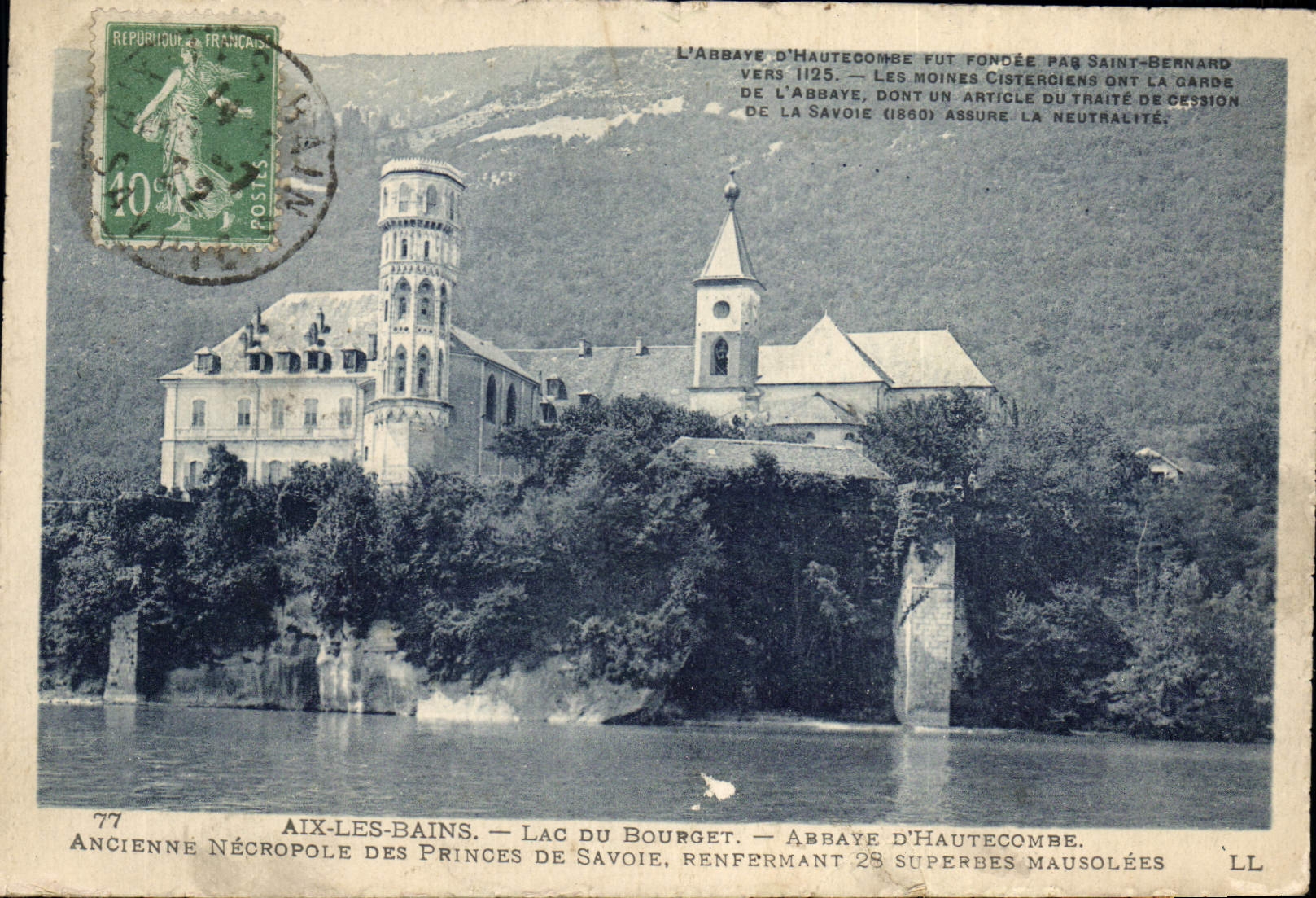 CPA Aix les Bains Lac du Bourget Abbaye d'Hautecombe