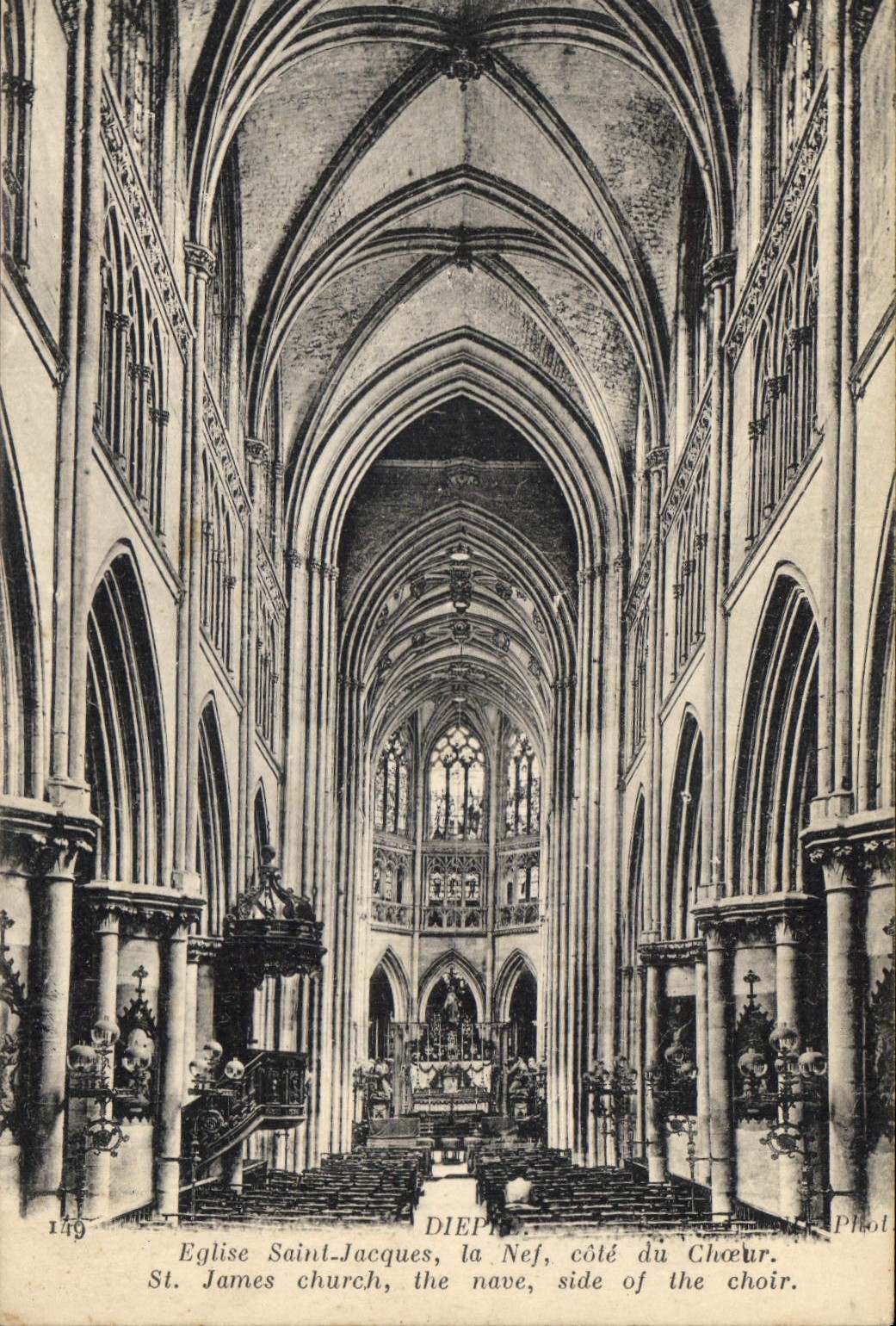CPA Dieppe Eglise Saint Jacques la Nef cote du Choeur 
