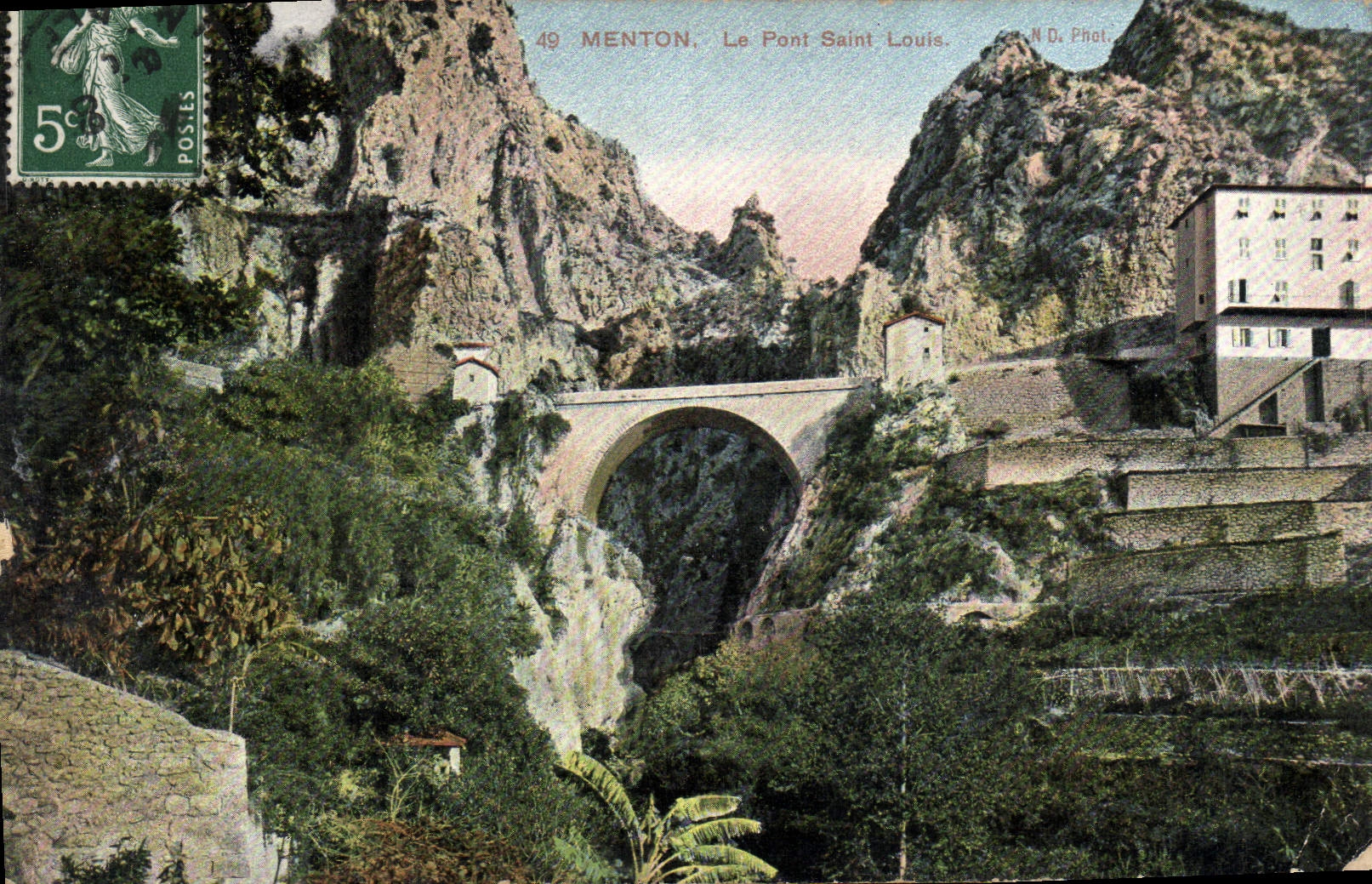 CPA Menton le Pont Saint Louis 