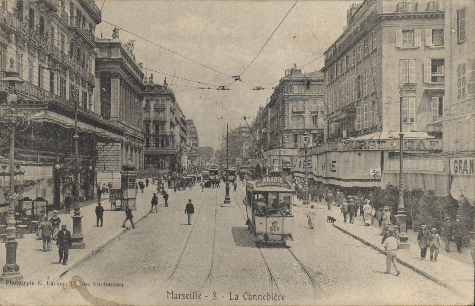 CPA Marseille la Cannebiere Tramway