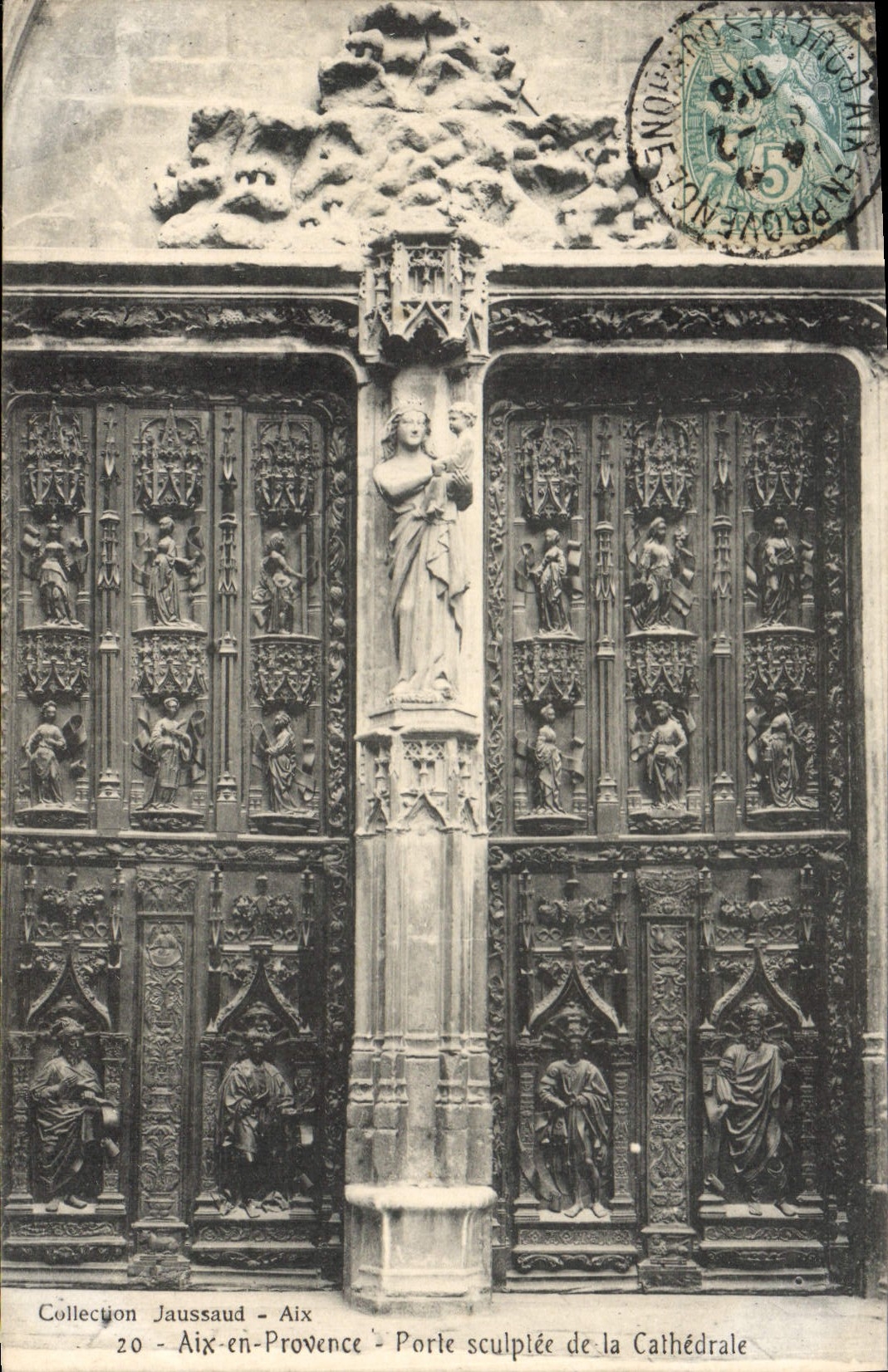 CPA Aix en Provence Porte Sculptee de la Cathedrale 