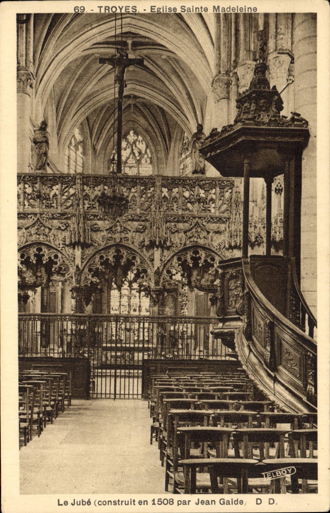 CPA Troyes Eglise Sainte Madeleine le Jube construit en 1508 par Jean Galde 