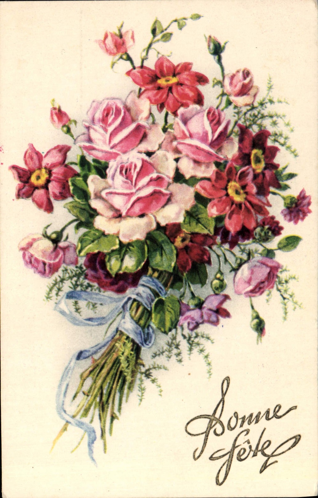 CPA Bonne Fete Fleurs