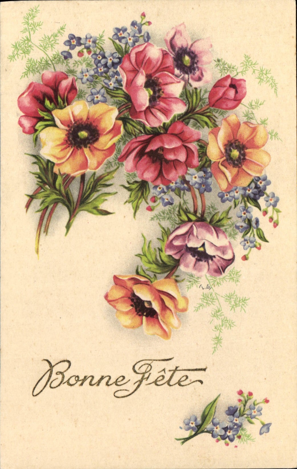 CPA Bonne Fete Fleurs