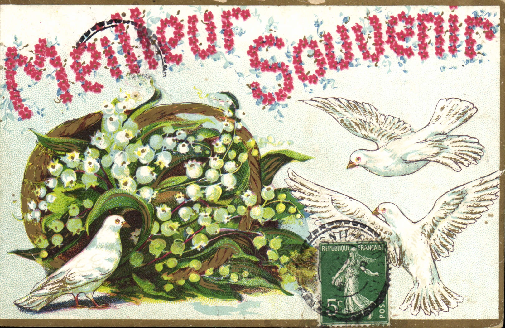 CPA Meilleur Souvenir Fleurs Colombes