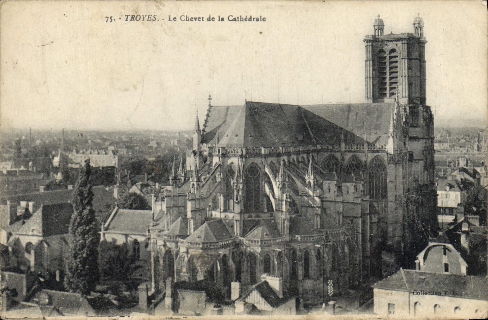 CPA Troyes le Chevet de la Cathedrale 
