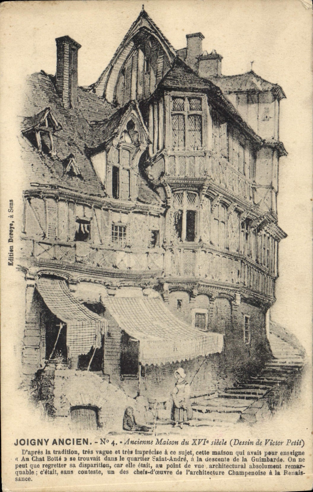 CPA Joigny Ancien Ancienne Maison du XVI siecle Dessin de Victor Petit