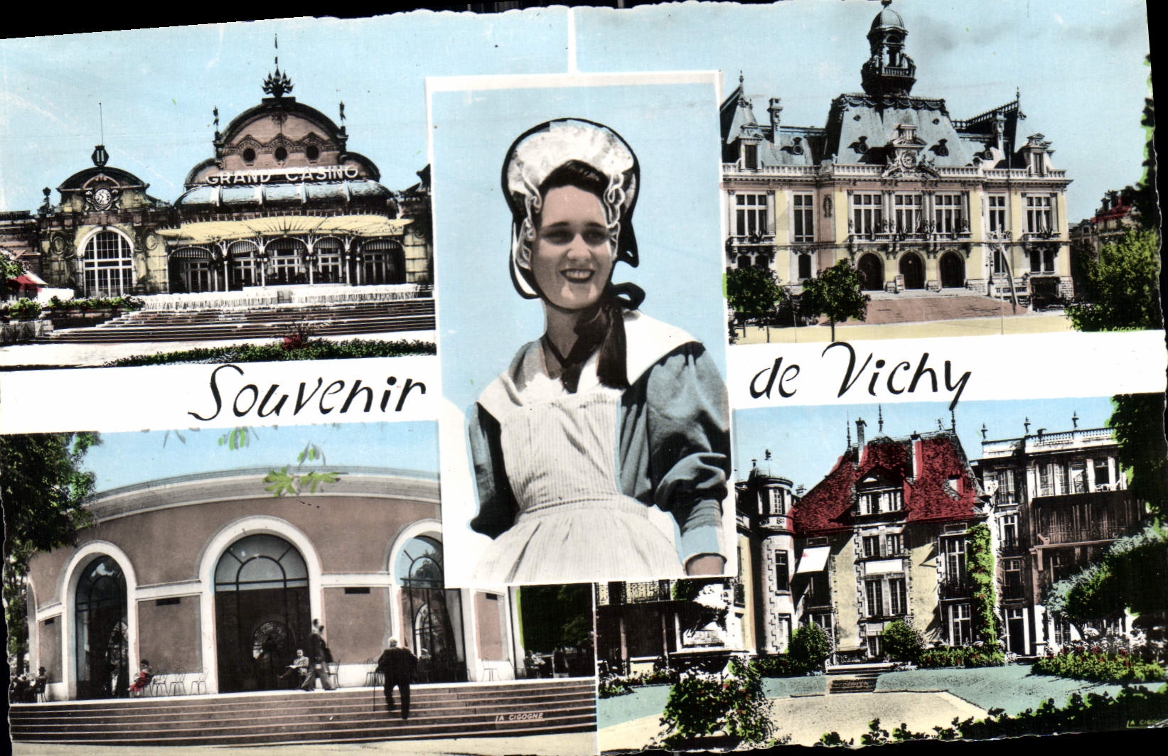 CPA Vichy Allier Reine des Villes d'Eaux le Casino l'hotel de Ville Source Hopital Pavillon Sevigne 