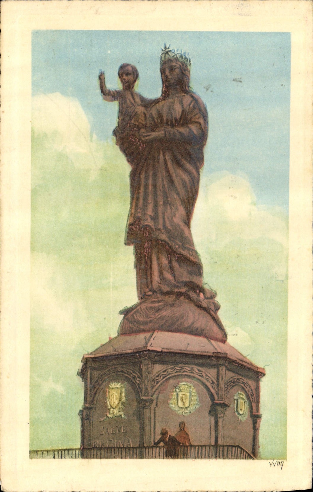 CPA Le Puy statue de N D de France 