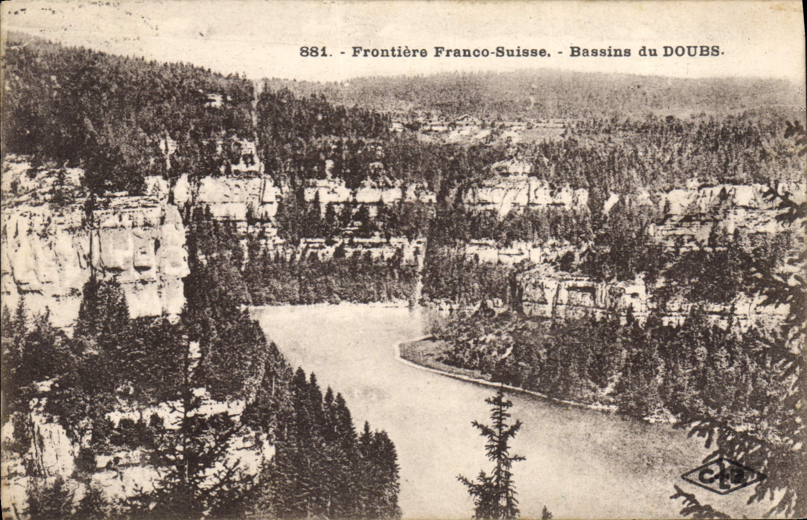 CPA Frontiere Franco Suisse Bassins du Doubs 