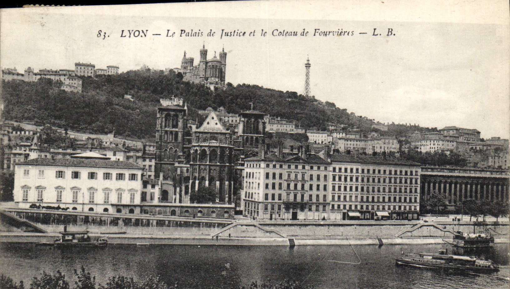 CPA Lyon Le Palais de Justice et le Coleau de Fourvieres 