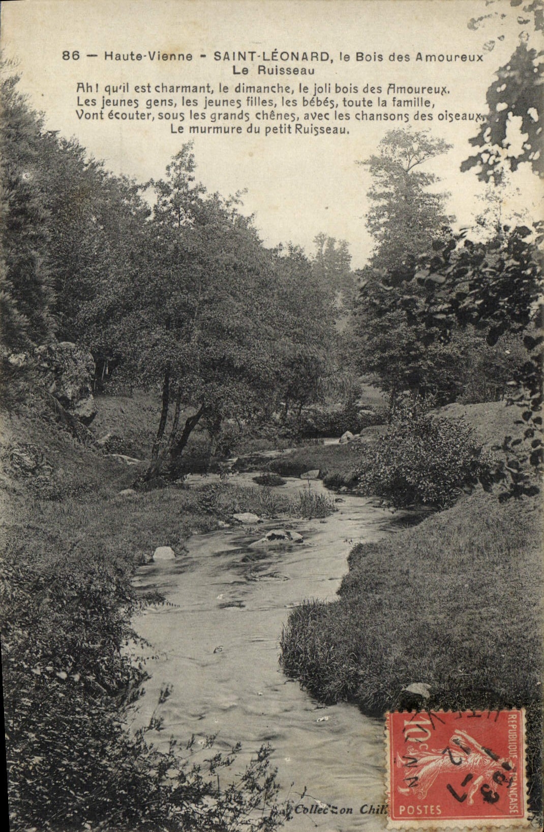 CPA Haute Vienne Saint Leonard le Bois des Amoureaux Le Ruisseau