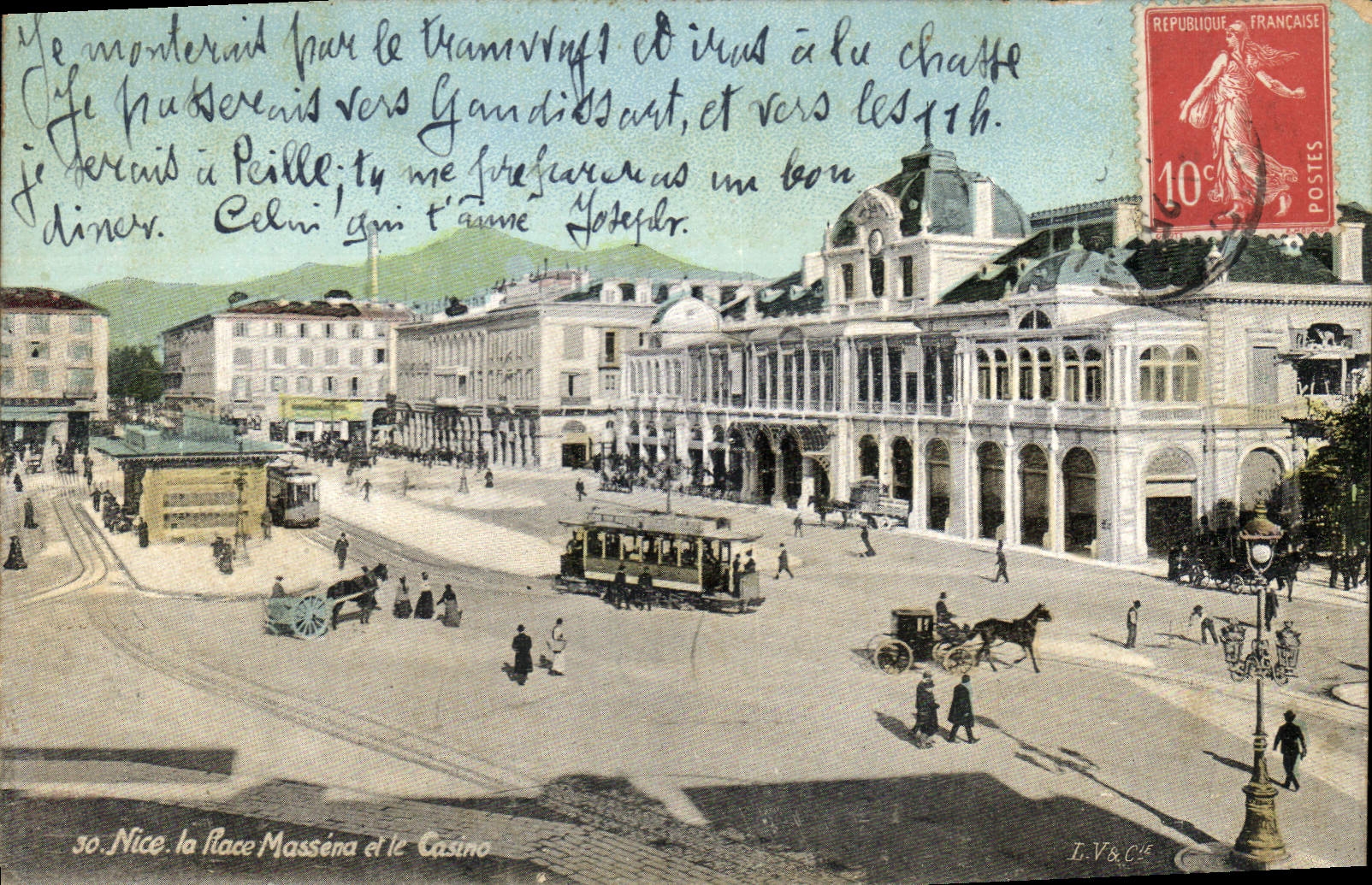 CPA Nice la Place Massiena et le Casino