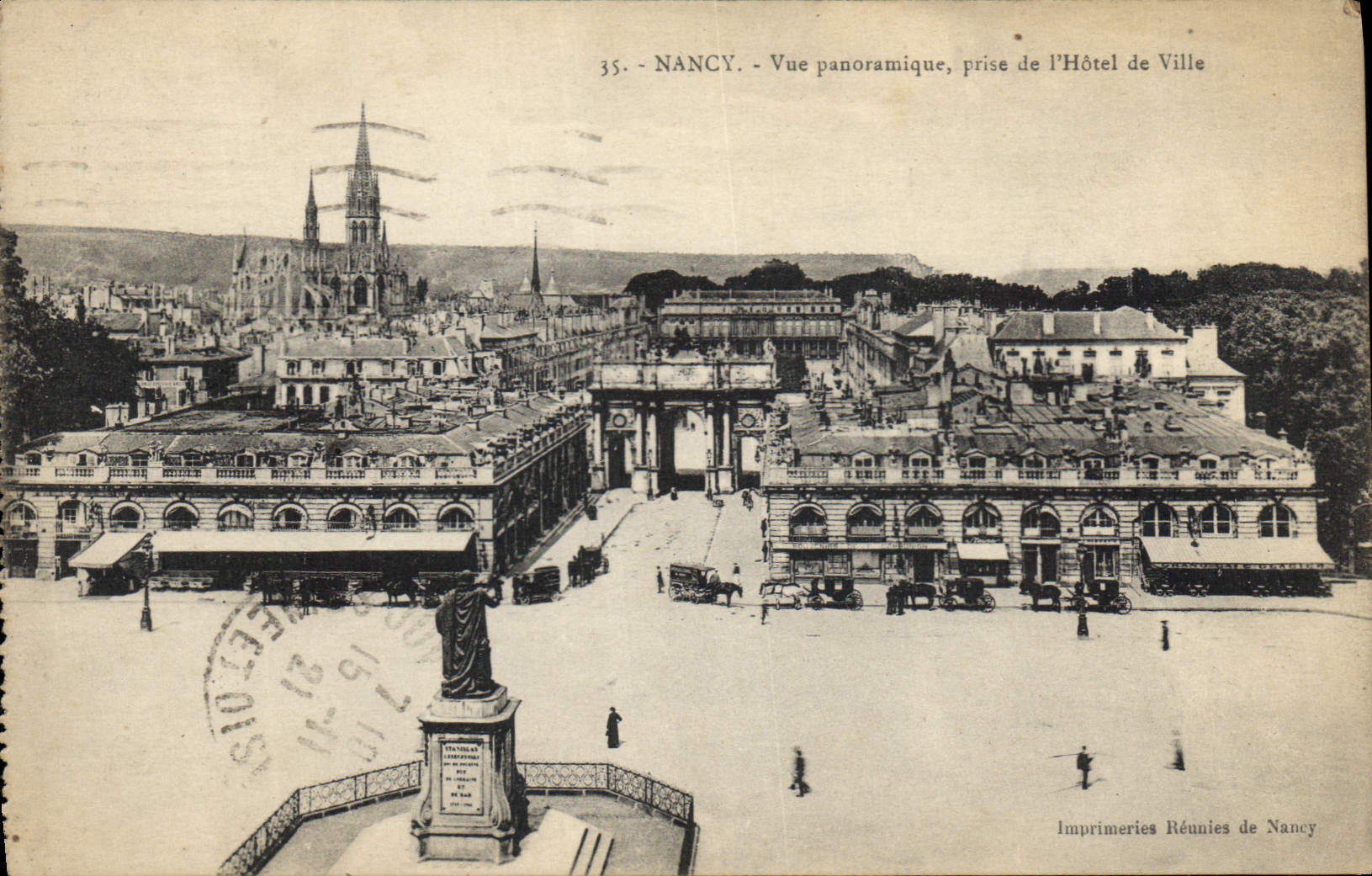 CPA Nancy Vue panoramiqe prise l'Hotel de Ville 