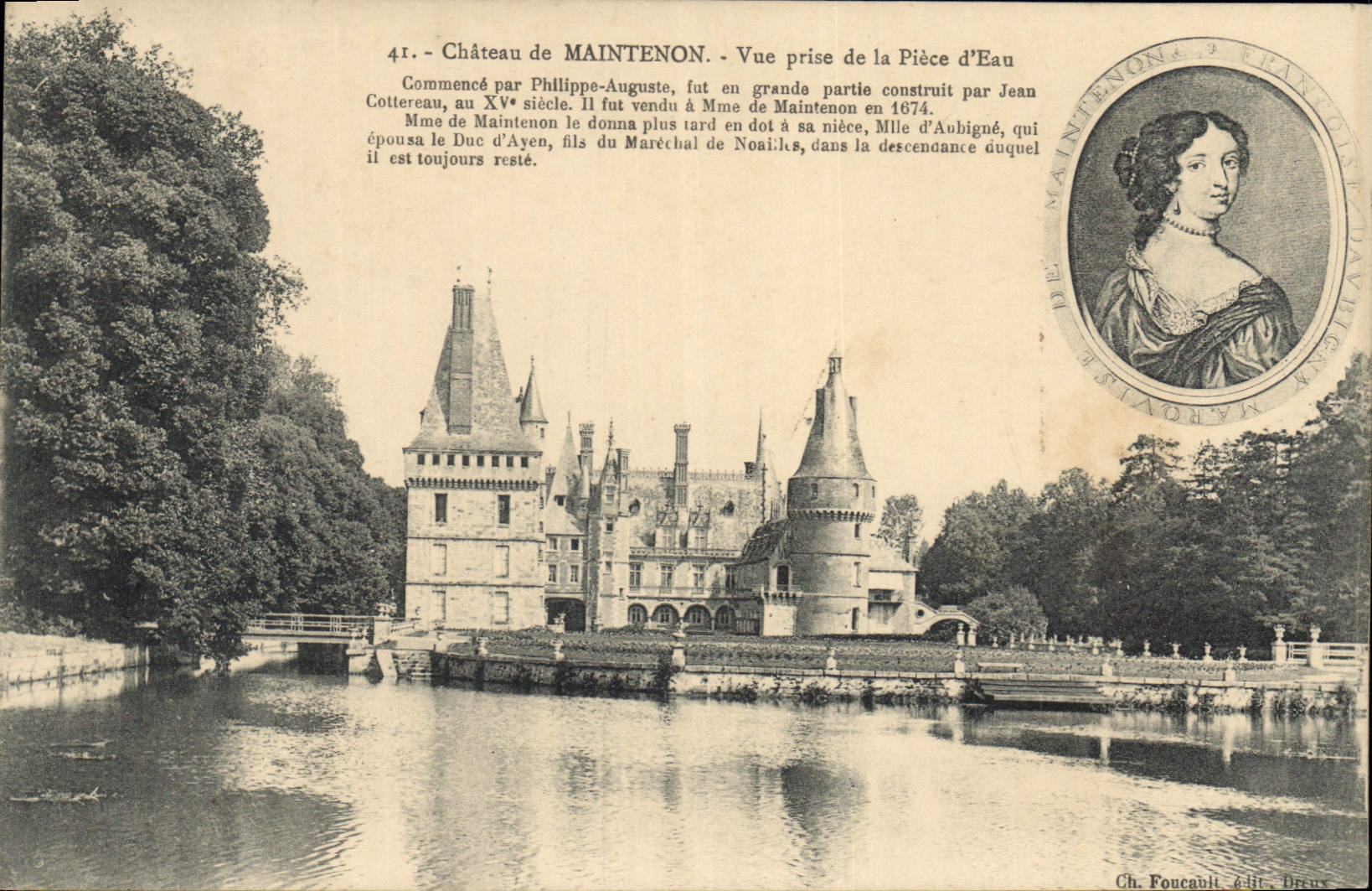 CPA Chateau de Maintenon Vue prise de la Piece d'Eau 