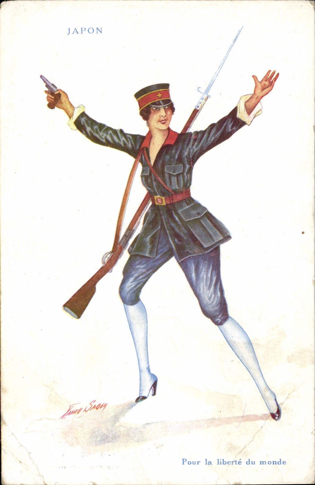 CPA Japon Pour la liberte du monde Militaria