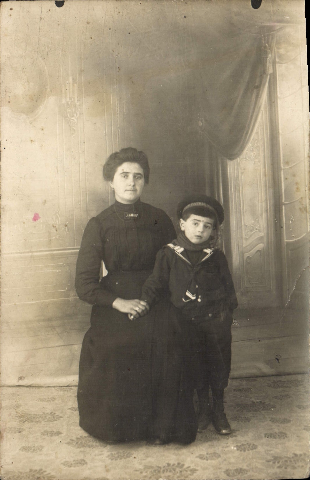 CARTE PHOTO Femme Enfant