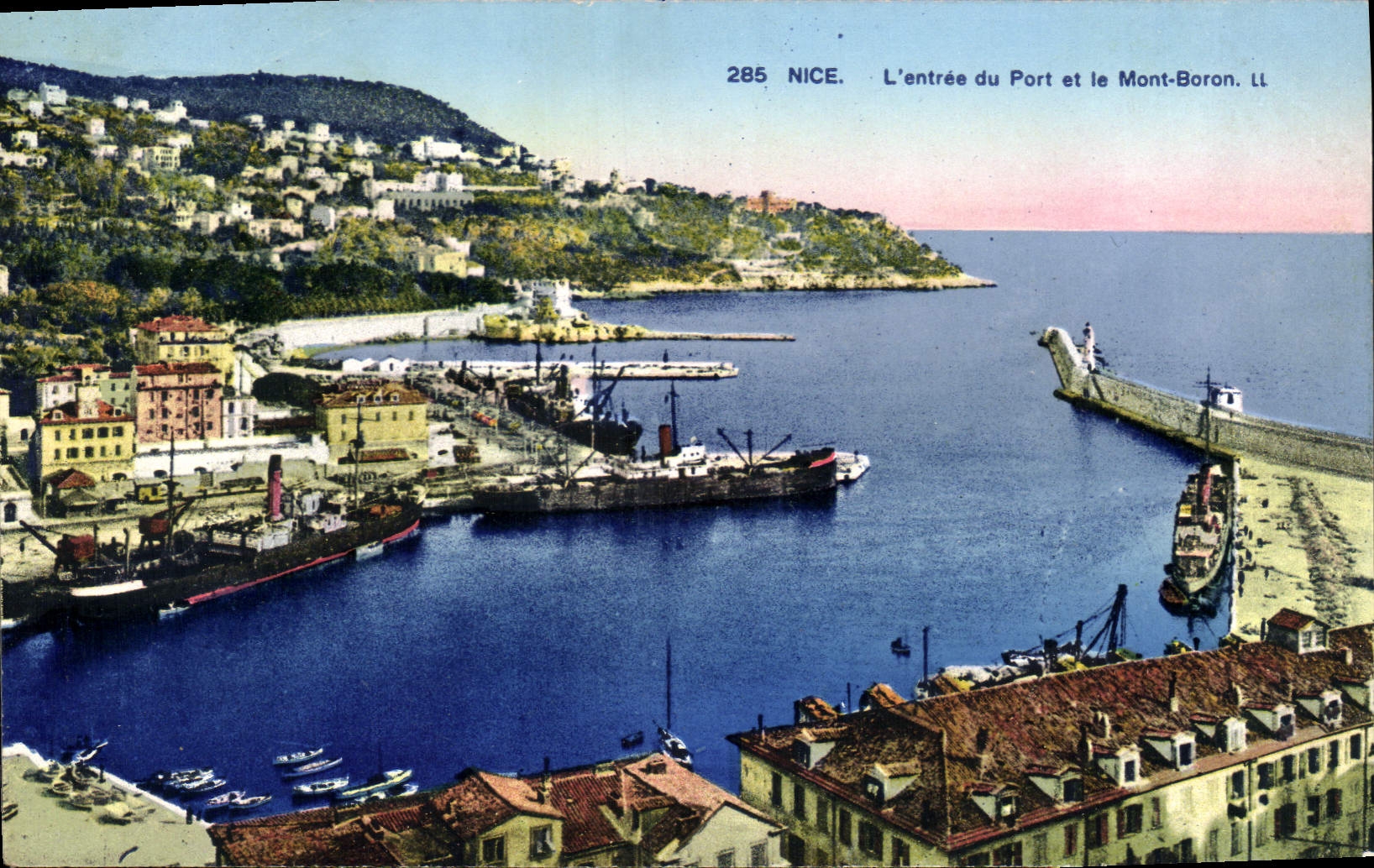 CPA Nice L'entree du Port et le Mont Boron 